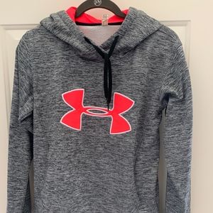 Under Armour Space Gray Hoodie w Pink Womens Small